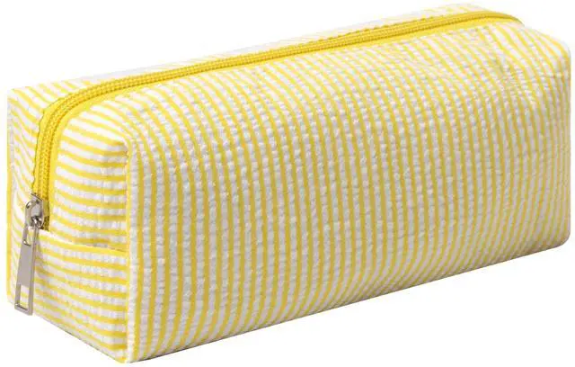 Main image of Cute Pencil Case Capacity Pencil Pouch Aesthetic Pen Bag Office Stationery Organizer Simple Sturdy Multifunctional Cosmetic Pouch (yellow)