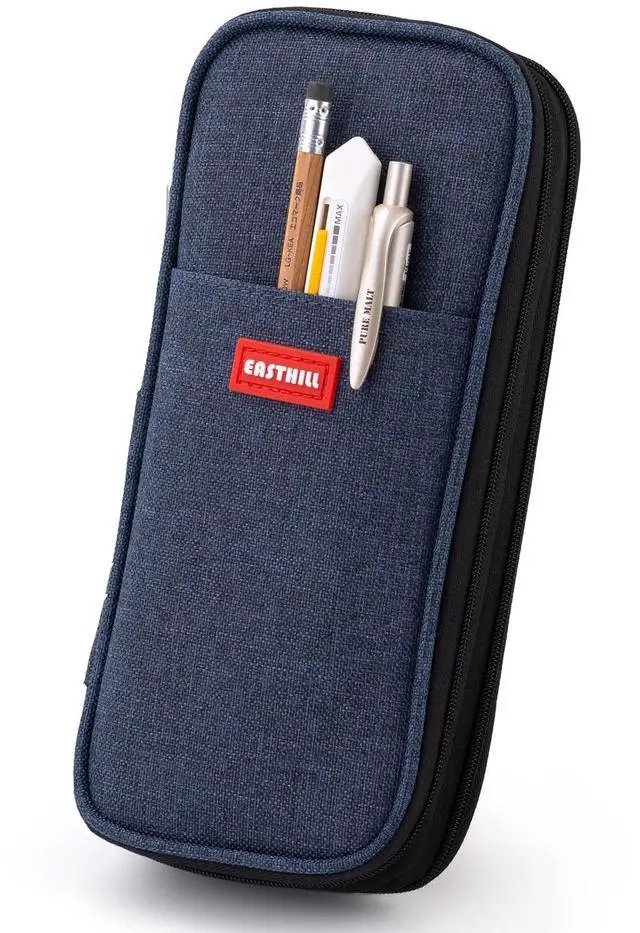 Main image of Big Capacity Pencil Case Large Pencil Pouch Stationery Pen Bag for Teen Girls-Deep Blue