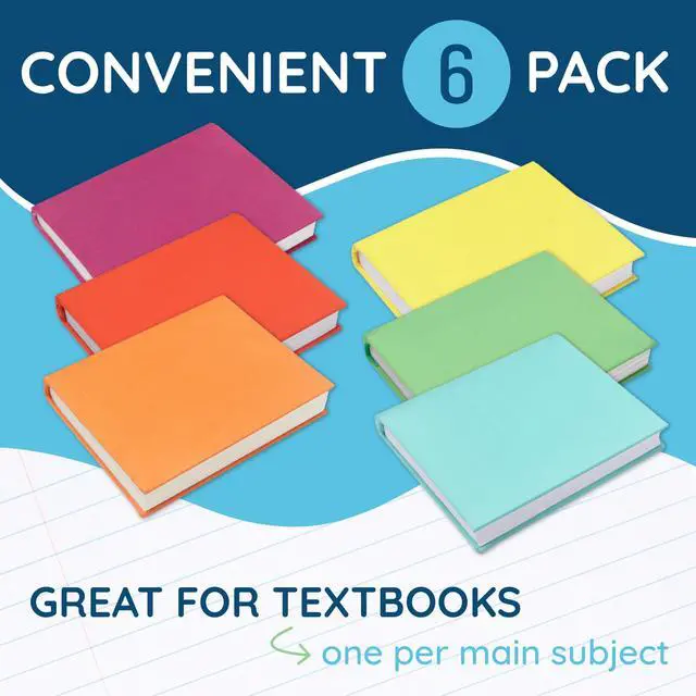 Alt view image 5 of 7 - 6 Stretchable Book Covers, Fabric, Assorted Colors