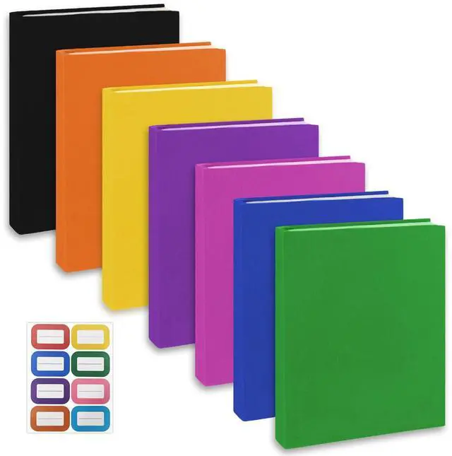 Main image of Colored Book Covers 7 Pack, Stretchable Book Sox, 6x9 Inch