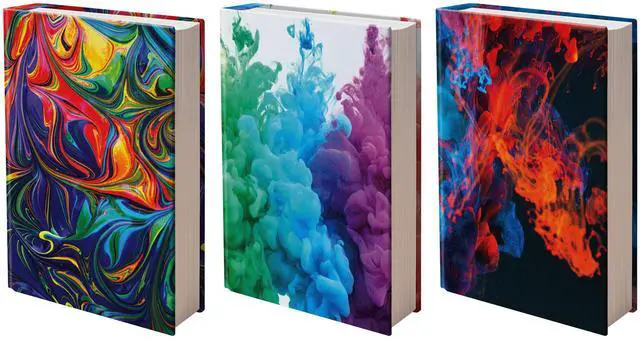 Main image of Fun Design, Easy Apply Book Covers 3 Pack. Stretchable Jumbo Jackets Fits Most Hardcover Textbooks Up to 9 x 11. Adhesive-Free, Nylon Fabric Protectors. Washable and Reusable Student School Supply