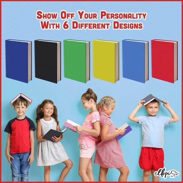 Alt view image 3 of 7 - Stretchable, Easy Apply Book Covers 6 Pack Solid Colors. Jumbo Jackets Fit Most Hardcover Textbooks Up to 9 x 11. Adhesive-Free, Nylon Fabric Protectors. Washable and Reusable Student School Supply