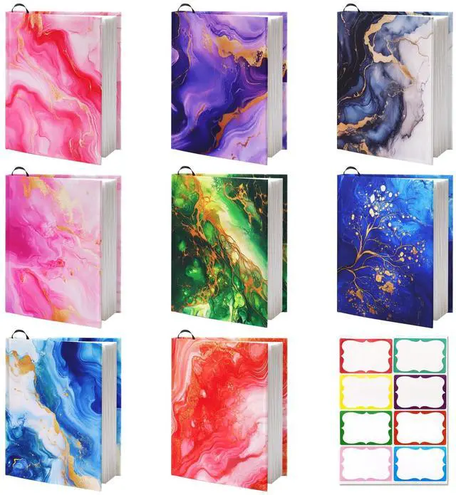 Main image of 8 Pack Jumbo Book Covers, Stretchable Textbook Protector up to 9 x 11 in