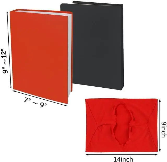 Alt view image 4 of 7 - 2 Pack Stretchable Book Sleeve Covers, for Paperbacks Hardcover Textbooks up to 9" x 12", Office Supplies with Free Sticker Labels (2 Pack, Black)