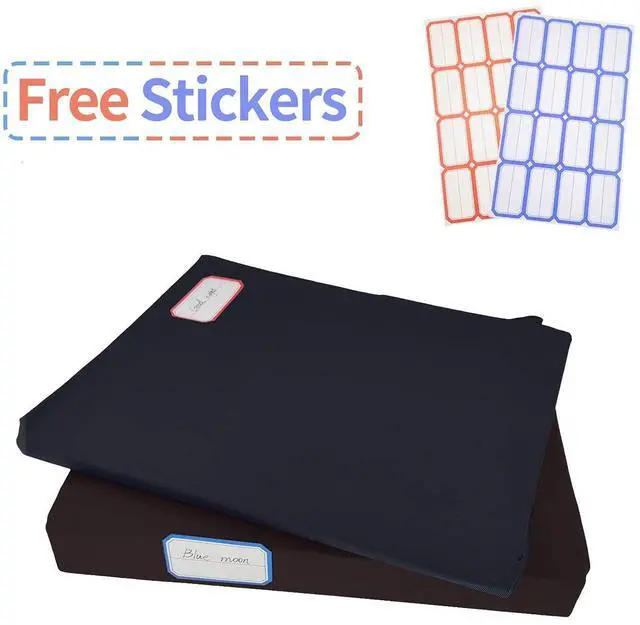 Alt view image 7 of 7 - 2 Pack Stretchable Book Sleeve Covers, for Paperbacks Hardcover Textbooks up to 9" x 12", Office Supplies with Free Sticker Labels (2 Pack, Black)