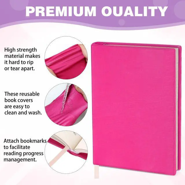 Alt view image 4 of 6 - 6 Pack Stretchable Book Covers 6-9 Inch Colored Fabric Reusable Book Protector Sleeve for Hardcovers Textbook Protection Supplies(Neon Color)