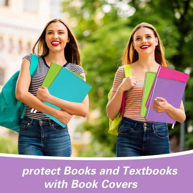 Alt view image 6 of 6 - 6 Pack Stretchable Book Covers 6-9 Inch Colored Fabric Reusable Book Protector Sleeve for Hardcovers Textbook Protection Supplies(Neon Color)