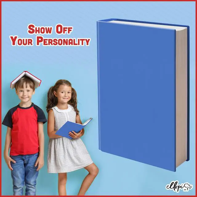 Alt view image 2 of 7 - Easy Apply Stretchable Book Cover 1 Pack Light Blue. Jumbo Jacket Fits Most Hardcover Textbooks Up to 9" x 11". Adhesive-Free, Nylon Fabric Protectors. Washable and Reusable School Supply for Students