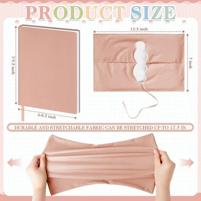 Alt view image 2 of 6 - 12 Pcs Jumbo Book Covers Stretchable Fabric School Book Protector Reusable Washable Cover Protector for Most Hardcover Textbooks(Stylish Colors,6 x 9 Inch)