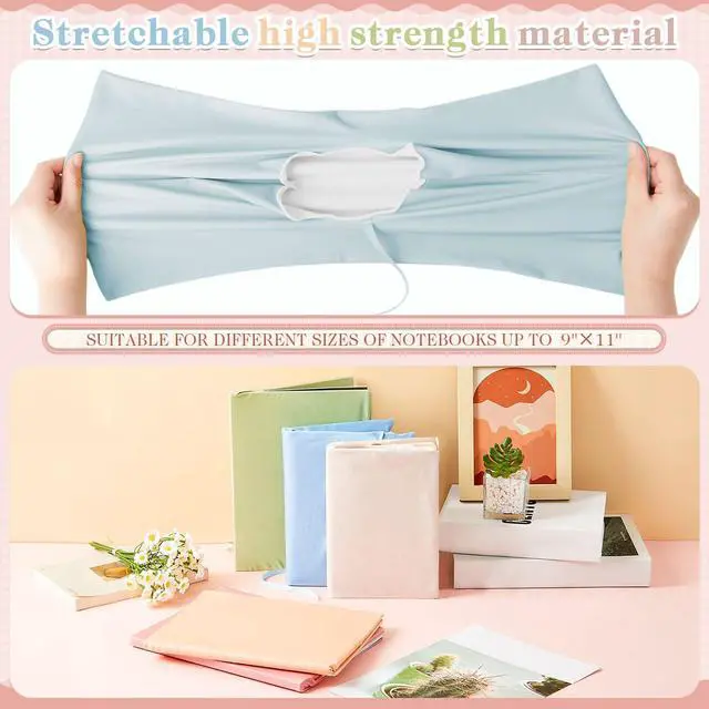 Alt view image 4 of 6 - 12 Pcs Jumbo Book Covers Stretchable Fabric School Book Protector Reusable Washable Cover Protector for Most Hardcover Textbooks(Stylish Colors,6 x 9 Inch)