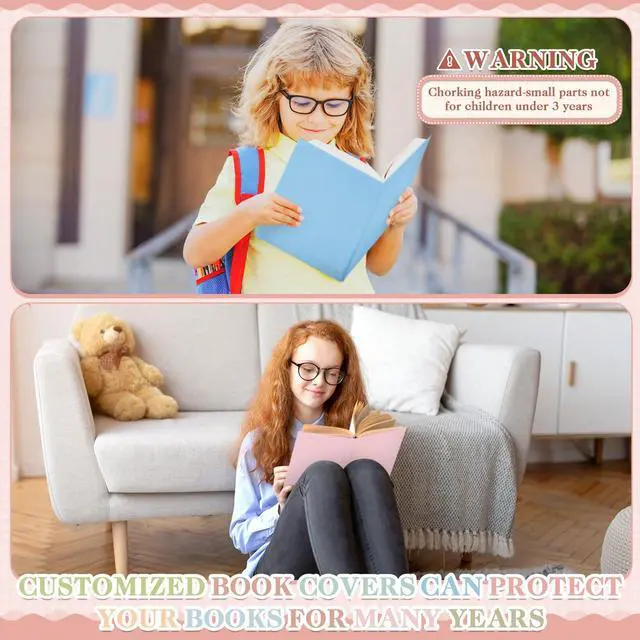 Alt view image 6 of 6 - 12 Pcs Jumbo Book Covers Stretchable Fabric School Book Protector Reusable Washable Cover Protector for Most Hardcover Textbooks(Stylish Colors,6 x 9 Inch)