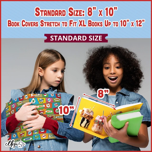 Alt view image 6 of 7 - Standard, Stretchable Book Cover Solid Colors 3 Pack. Fits Most Hardcover Textbooks Up to 8" x 10". Adhesive-Free, Nylon Fabric Protectors are A Needed School Supply for Students Washable and Reusable