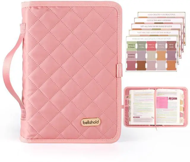 Main image of Adjustable Bible Cover with 75 Bible Tabs - Bible Cover Case for Women