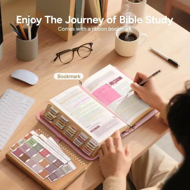 Alt view image 6 of 7 - Adjustable Bible Cover with 75 Bible Tabs - Bible Cover Case for Women