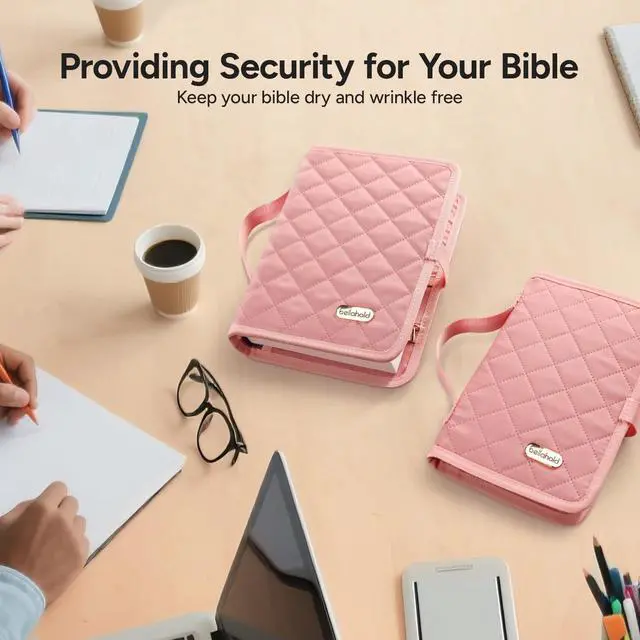 Alt view image 7 of 7 - Adjustable Bible Cover with 75 Bible Tabs - Bible Cover Case for Women