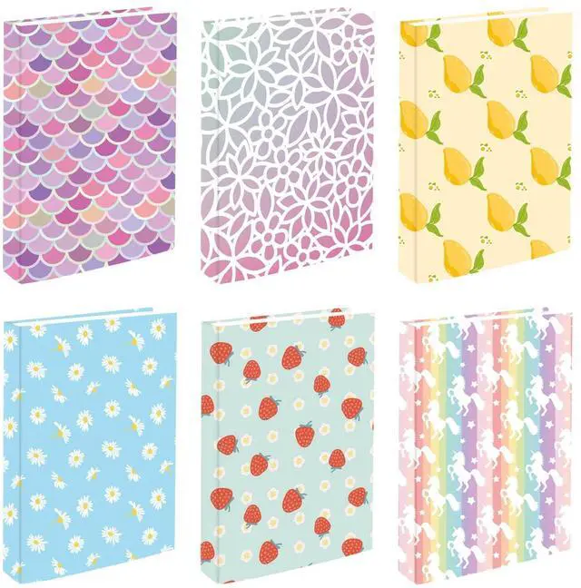 Main image of Stretchable Fabric Book Cover for Hardcover, 6 Pack of Nylon Book Cloth - Jumbo Book Sleeve, Protector for Hardcover and Textbooks (Cute, 9.5" x 11")