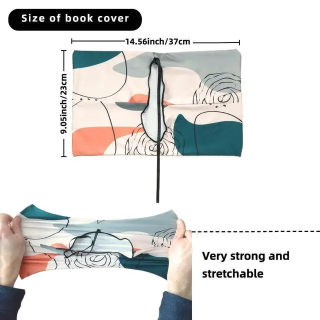 Alt view image 3 of 6 - Stretchable Fabric Book Cover for Hardcover, 6 Pack of Nylon Book Cloth - Jumbo Book Sleeve, Protector for Hardcover and Textbooks (Cute, 9.5" x 11")