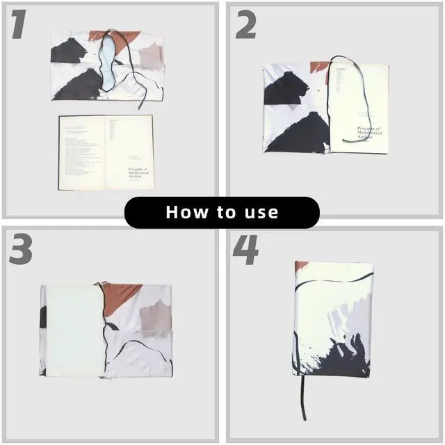 Alt view image 5 of 6 - Stretchable Fabric Book Cover for Hardcover, 6 Pack of Nylon Book Cloth - Jumbo Book Sleeve, Protector for Hardcover and Textbooks (Cute, 9.5" x 11")