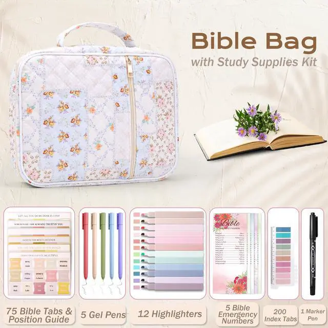 Alt view image 3 of 7 - Bible Cover Case for Women Bible Bag Journaling Kit w/Study Supplies