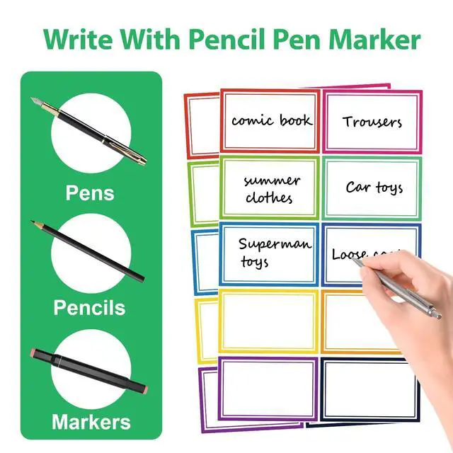 Alt view image 5 of 7 - 550 Pcs Name Tags Stickers, 3.5x2.25 inch Blank Name Labels Stickers, 10 Colors Double-line Nametags Name Tag Sticker for Kids, Classroom, School, Office, Conferences, Locker, School Supplies