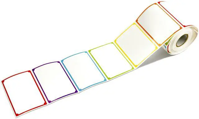 Main image of 300pcs 6 Colors Plain Name tag Labels with Perforated Line for School Office Home (3.5"x2.2" Each)