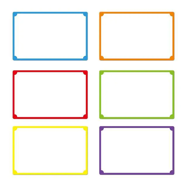 Alt view image 2 of 4 - 300pcs 6 Colors Plain Name tag Labels with Perforated Line for School Office Home (3.5"x2.2" Each)