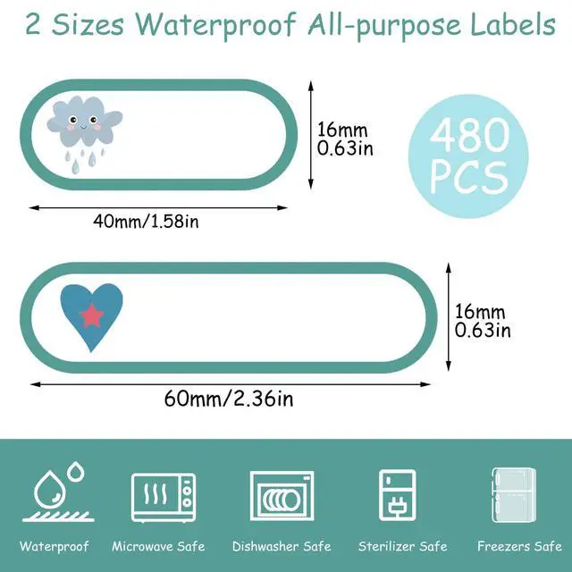Alt view image 2 of 6 - 480 Pcs Baby Bottle Labels for Daycare Essentials