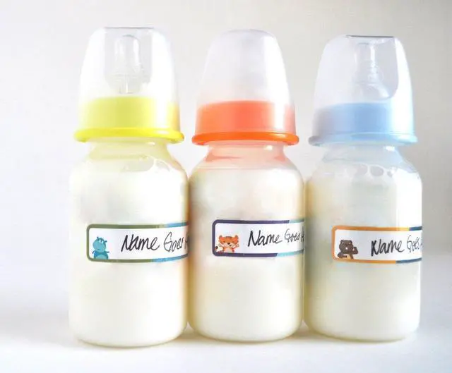 Alt view image 2 of 7 - Bottle Labels, Write-On, Self-Laminating, Waterproof Kids Name Labels for Baby Bottles, Sippy Cup for Daycare School, Dishwasher Safe (Animal Friends), Made in The USA