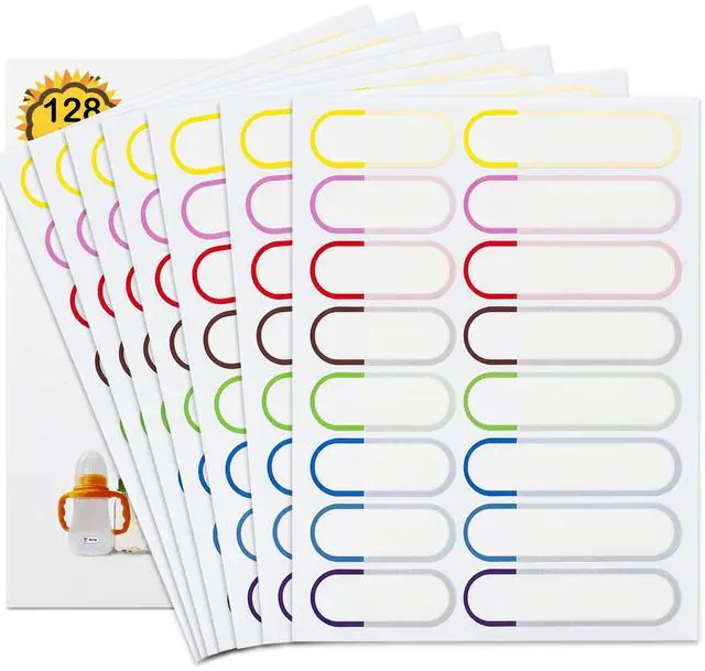 Main image of Baby Bottle Labels for Daycare, 128 PCS Waterproof Name Labels for Kids Stuff School Supplies, Self Laminating, Dishwasher Safe, Name Stickers for Sippy Cup, Plastic Water Bottle, Day Care Essentials