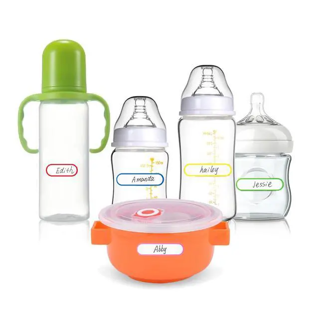 Alt view image 5 of 7 - Baby Bottle Labels for Daycare, 128 PCS Waterproof Name Labels for Kids Stuff School Supplies, Self Laminating, Dishwasher Safe, Name Stickers for Sippy Cup, Plastic Water Bottle, Day Care Essentials