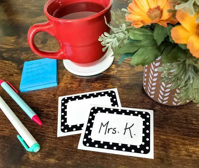 Alt view image 2 of 4 - Black Polka Dots Name Tags (TCR5538)