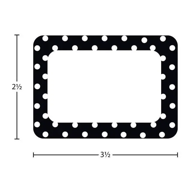 Alt view image 4 of 4 - Black Polka Dots Name Tags (TCR5538)