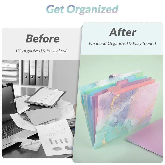 Alt view image 7 of 7 - Expanding File Folder with 5 Pockets, Cute Accordion File Organizer, Letter Size Filing Folder, Letter Size Folders for Documents, School Office Supplies Marble Pink