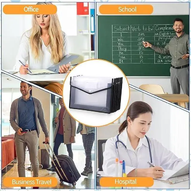 Alt view image 7 of 7 - Plastic Expanding Folder, Waterproof Transparent, Snap Closure A4 Size