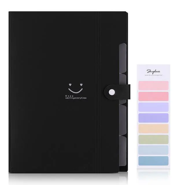 Alt view image 2 of 7 - File Folder with 8 Labels, 5 Pockets Accordion Paper Organizer for School and OfficeA4 Letter SizeBlack