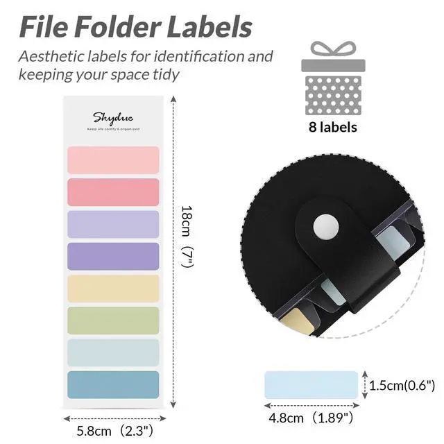 Alt view image 5 of 7 - File Folder with 8 Labels, 5 Pockets Accordion Paper Organizer for School and OfficeA4 Letter SizeBlack