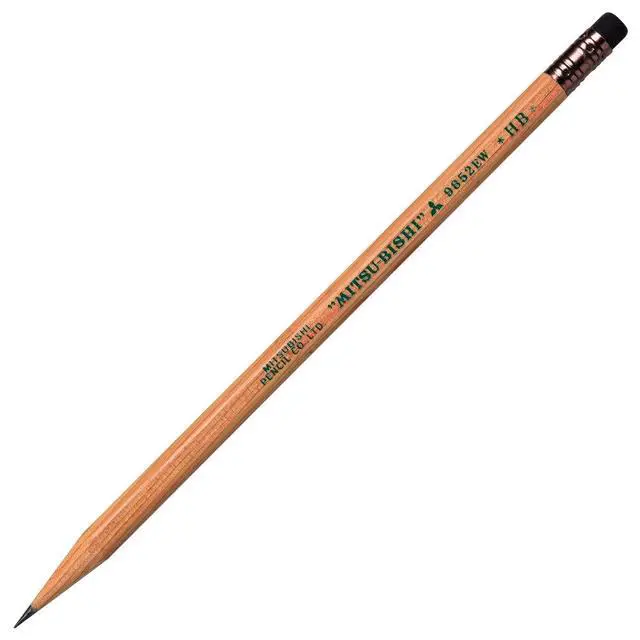 Alt view image 2 of 4 - Mitsubishi Pencil K9852EWHB Recycled Pencil with Eraser 9852EW HB, 1 Dozen
