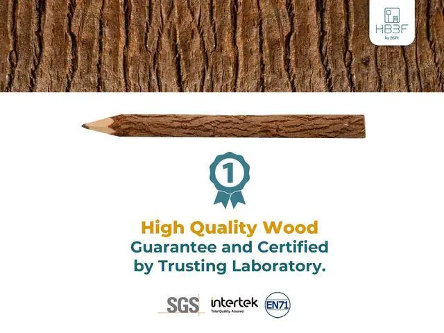 Alt view image 3 of 7 - Wooden Pencils Rustic Bark Twig Natural Wood Pencil 12 Pack 5 Inch for Kids Classroom Woodland Party Favors Camping Day Decorations Camp Themed Supplies Novelty Gifts