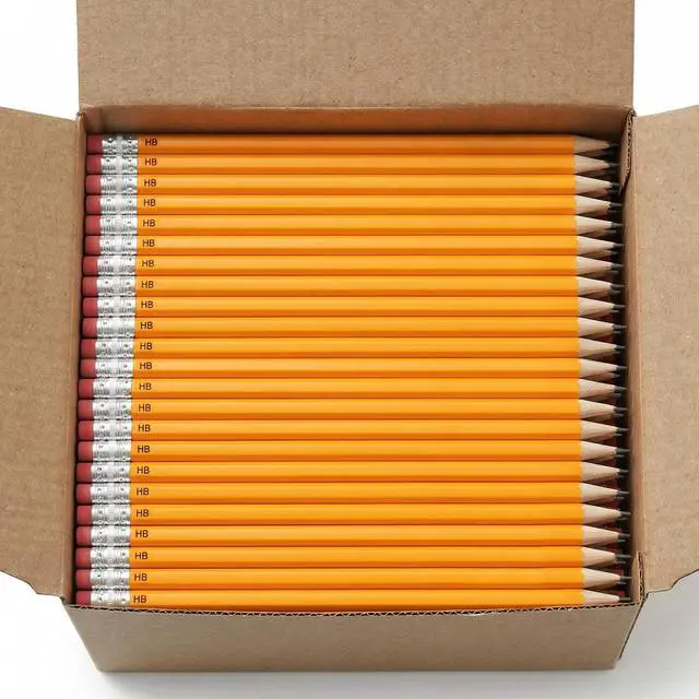 Main image of Wood-Cased #2 HB Pencils, 200 Pack Sharpened Yellow Pencils with Erasers, Bulk Pack Graphite Pencils for School and Teacher Supplies, Writing, Drawing and Sketching (200)
