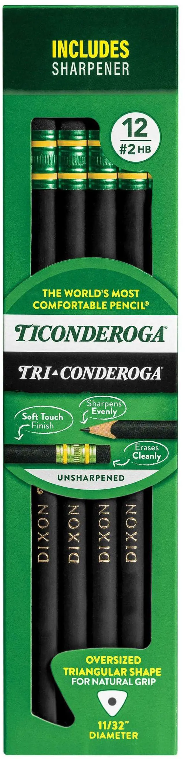Main image of Tri-Conderoga Wood-Cased Pencils with Sharpener, #2HB Soft