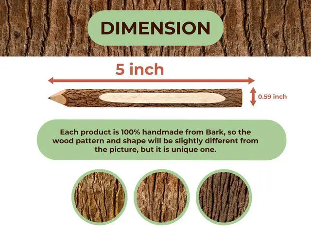 Alt view image 5 of 7 - Pencil Wood Favors of Graphite Wooden Tree Rustic Twig Pencils Birch of 12 Camping Lumberjack Decorations Party Supplies Novelty Gifts Bark Pencils Gifts (5 Inch Personalized)