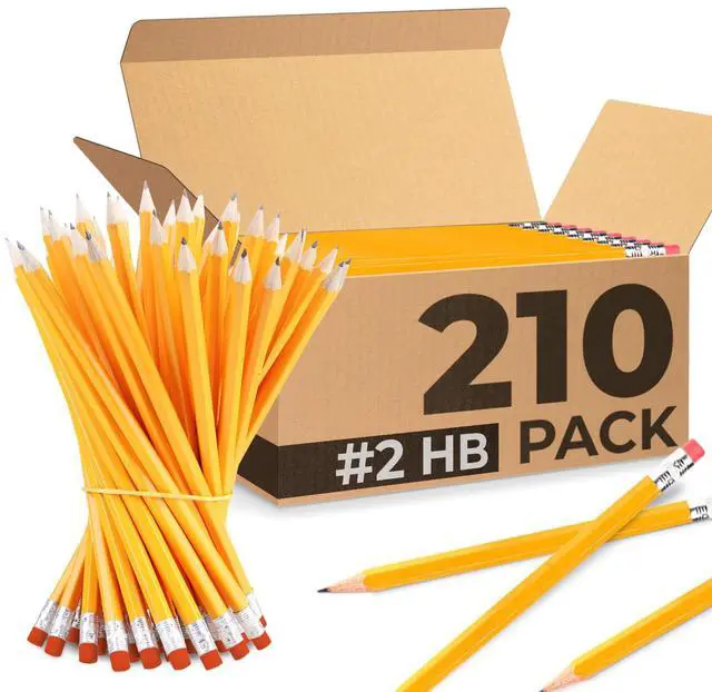 Main image of 210 Pack Pencils Bulk, Pre Sharpened Pencils #2, Yellow Pencil