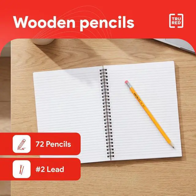 Alt view image 2 of 7 - Staples Wooden Pencils, #2 Lead, Pre-Sharpened, Yellow, 72 Pack