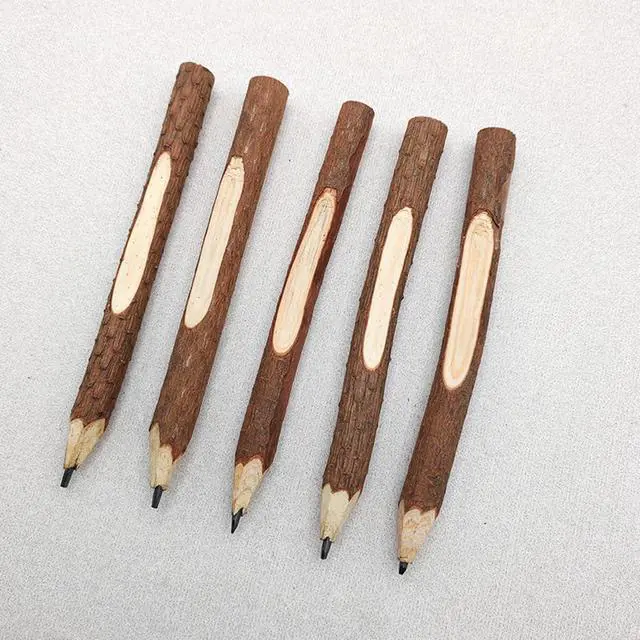 Alt view image 2 of 3 - 12 Pcs Natural Wooden Pencils Wood Tree Branch