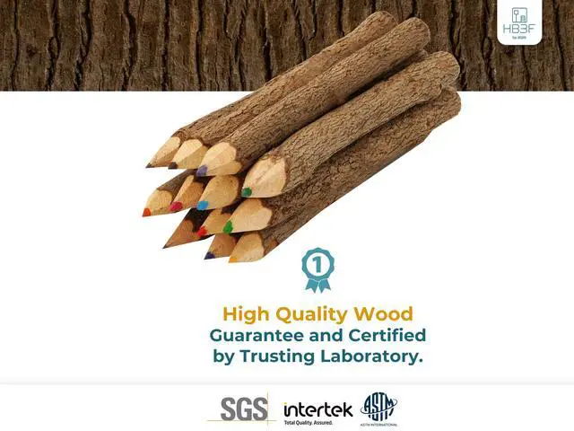 Alt view image 2 of 7 - Bark 7 Inch Colors Pencils Set Assorted-Stick Twig of Wood Pencils Outdoor Colored Wooden Pencil Tree for Child Camping Decorations Color Wood, Color Pencils for Adult Wedding Decorations