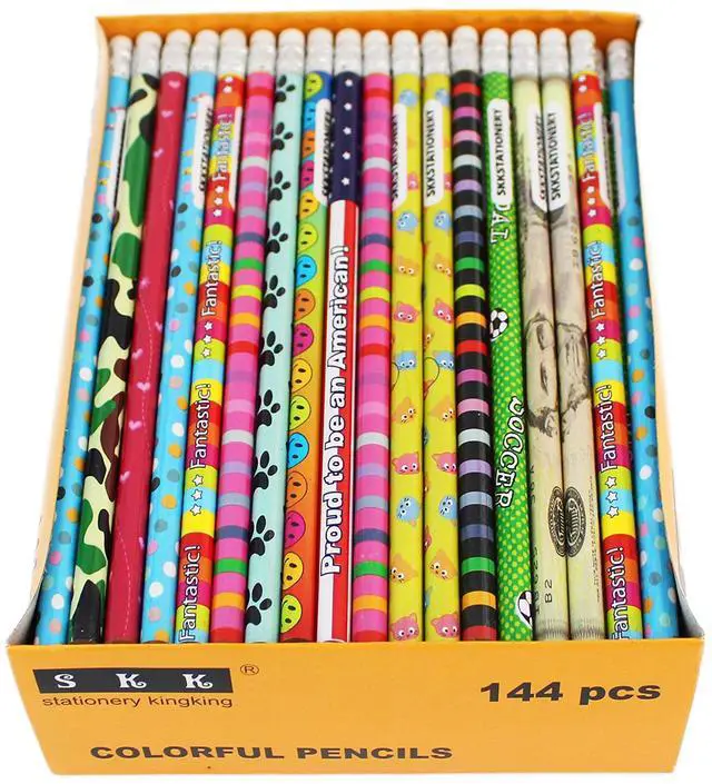 Main image of Assorted Colorful Wooden Pencils, 144 Count