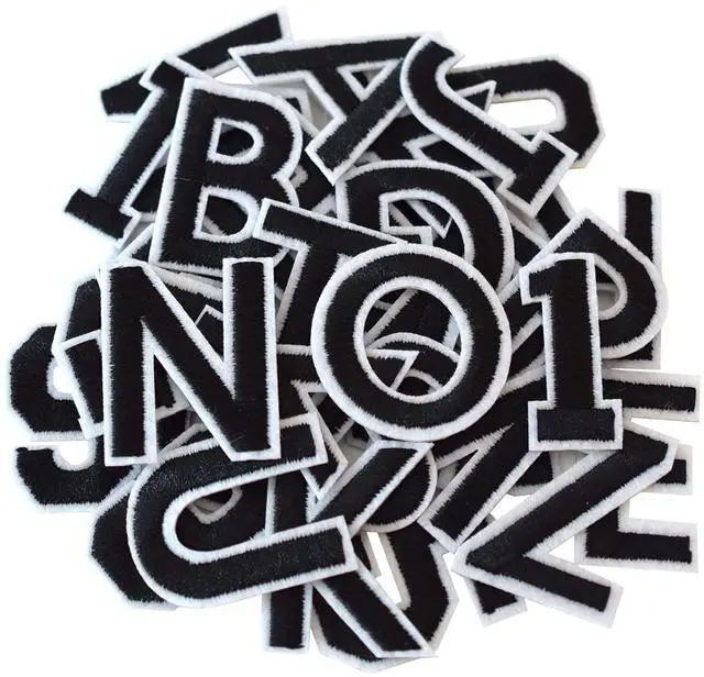 Main image of 72Pcs Iron on Letter & Number Patches for Clothes, Backpack, Black