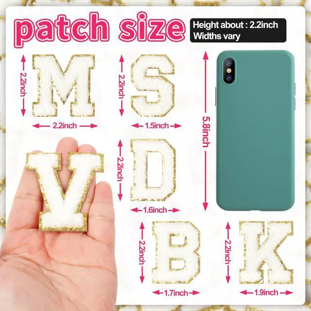 Alt view image 5 of 7 - Self-Adhesive Chenille Letters Patches: 52PCS White for DIY Clothes