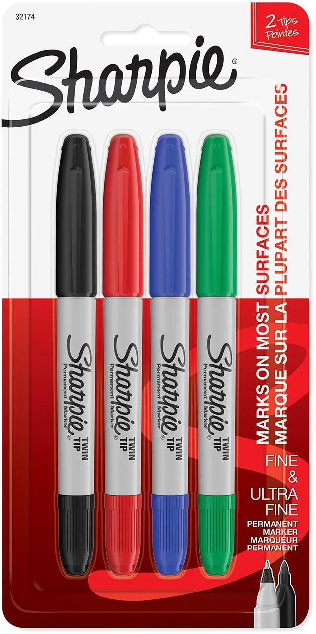 Main image of 32174PP Twin Tip Permanent Markers Fine and Ultra Fine Assorted Colors 4 Count
