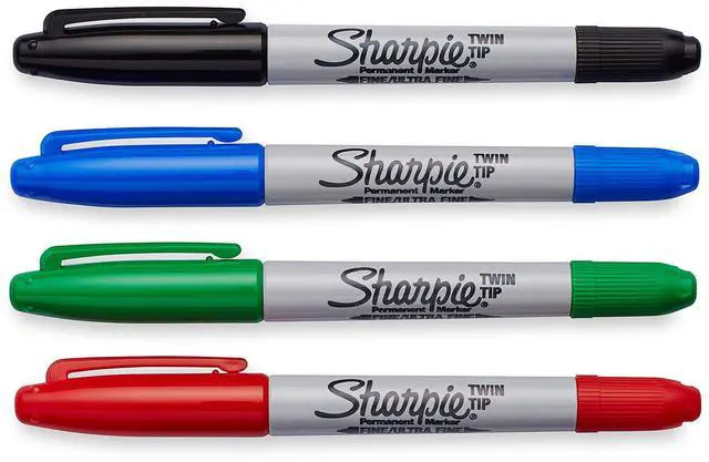 Alt view image 2 of 4 - 32174PP Twin Tip Permanent Markers Fine and Ultra Fine Assorted Colors 4 Count